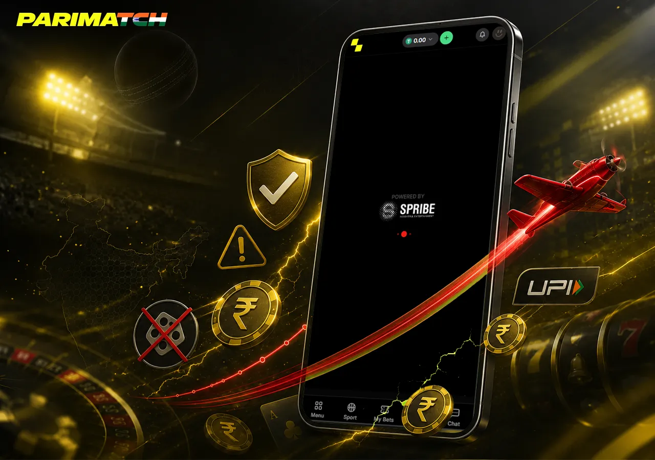 Parimatch Aviator mobile scene with plane flight, RTP cues and protection against fake prediction tools
